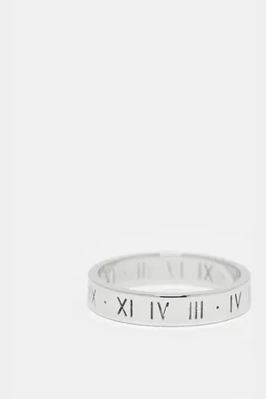 ASOS – Silberfarbener, schmaler Ring aus wasserfestem Edelstahl mit römischen Zahlen