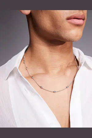 ASOS – 2er-Pack Halsketten aus wasserfestem Edelstahl in Silberoptik