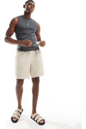 JACK & JONES – Locker geschnittene Shorts aus Cord in Creme