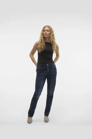 VERO MODA – Gerade geschnittene Jeans aus mittelblauem Denim