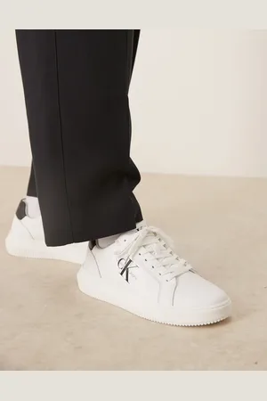 Calvin Klein – Cupsole-Sneaker aus Leder in und Schwarz mit dicker Sohle