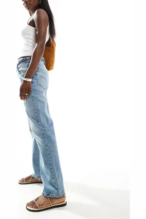 MANGO – Millie – Jeans in Hellblau mit geradem, schmalerem Schnitt