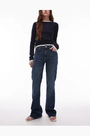 MANGO – Fiona – Jeans in Indigoblau mit ausgestelltem Bein