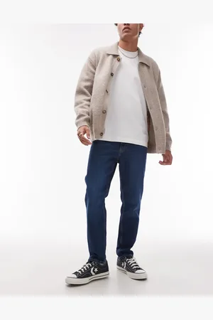 MANGO – Ben – Lockere, schmal geschnittene Jeans in dunkelblauer Waschung