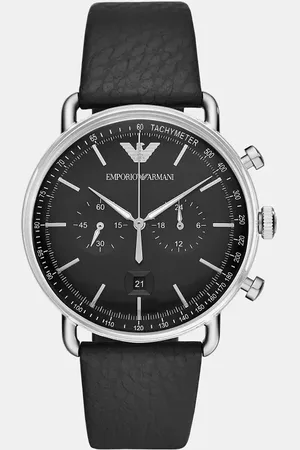 Emporio Armani – Herren-Chronograph mit Lederarmband in