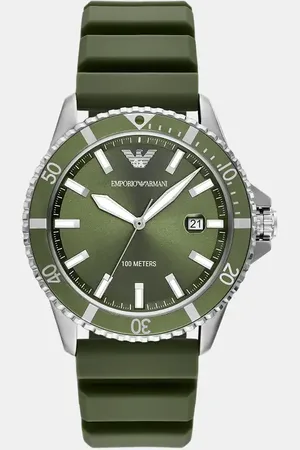 Emporio Armani – World Explorer – Silikon-Armbanduhr in mit drei Zeigern und Datumsanzeige