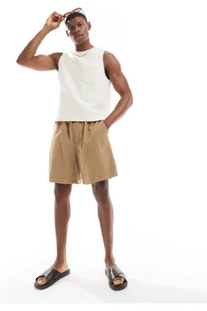 JACK & JONES – Locker geschnittene Cord-Shorts in Beige