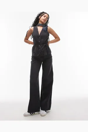 MANGO – Daphne – Balloon-Leg-Jeans in schwarzer Waschung, Kombiteil