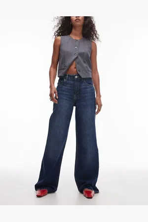 MANGO Curve – Danila – Gerade Jeans in Dunkelblau mit unverarbeitetem Saum