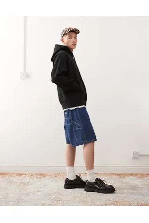 Obey – Easy – Jeans-Carpenter-Shorts in Stone Wash Indigoblau