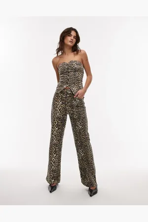 MANGO – Leo – Gerade geschnittene Jeans mit Leopardenmuster