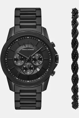 Armani Exchange – Set aus Edelstahl in , mit Chronograph und Armband