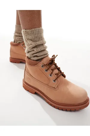 Timberland – Mid – Wasserdichte Chukka-Schnürstiefel aus Vollnarbenleder in Hellrot
