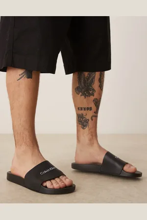 Calvin Klein – Schwarze Slider mit Logo