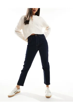 New Look – Hannah – Jeans in Marineblau mit geradem Schnitt