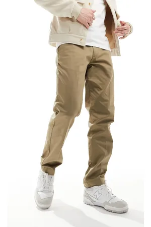 JACK & JONES – Locker geschnittene Chinohose in Beige mit Bundfalten