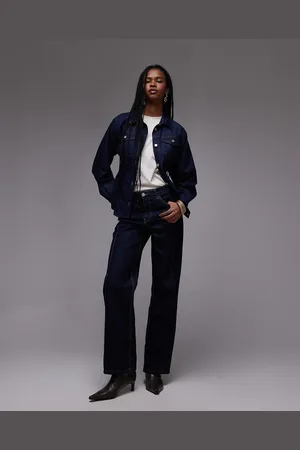 MANGO – Pauli – Longline-Jeans in Indigoblau mit Frontnaht