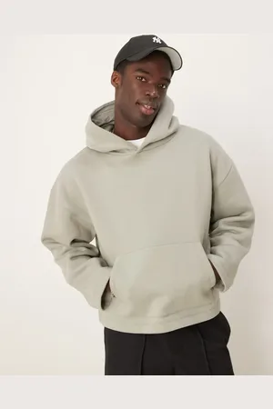 ASOS – Oversize-Kapuzenpullover in Khaki mit festem Saum
