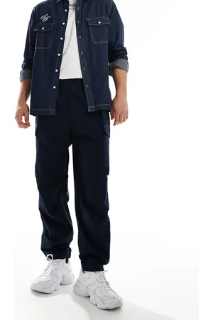 Timberland – Marineblaue Ripstop-Cargohose mit regulärer Passform und Logo