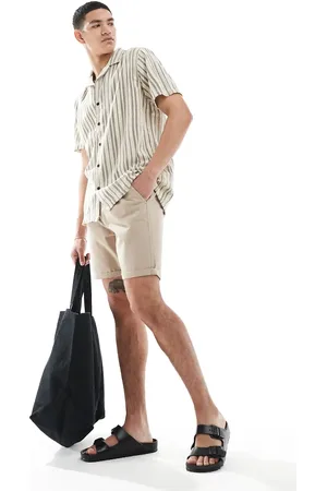 Brave Soul – Chino-Shorts in Steinbeige mit Tunnelzug-Bund