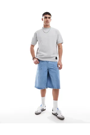 Pull&Bear – Kastiges T-Shirt in meliert mit Peaching-Effekt