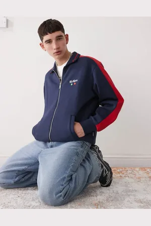 Kickers – Jacke aus Jersey in Rot und gestreift mit Reißverschluss