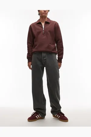 Topman – Weite Jeans aus festem Denim in Dirty-Waschung