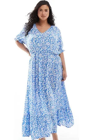 ONLY – Maxikleid in mit Blumenmuster und V-Ausschnitt