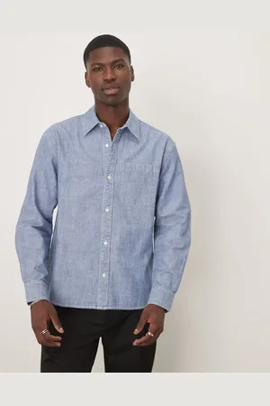 Abercrombie & Fitch – Langärmliges Jeanshemd in Indigoblau