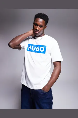 Hugo Blue – Nico – T-Shirt in mit Logo auf der Brust