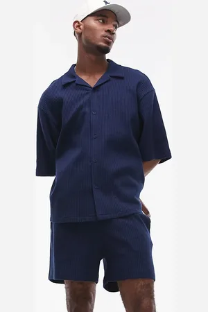 Topman – Oversize-Hemd aus Jersey in mit Waffelstruktur und Knopfleiste