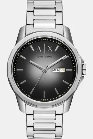 Armani Exchange – Banks – Herrenarmbanduhr aus Edelstahl in mit drei Zeigern sowie Tages- und Datumsanzeige, AX1764