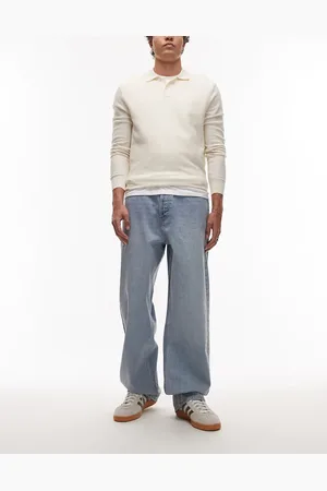 Topman – Feste, weite Jeans in hellblauer Waschung