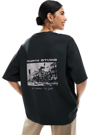 4th & Reckless – Oversize-T-Shirt in grauer Acid-Waschung mit Rückenprint