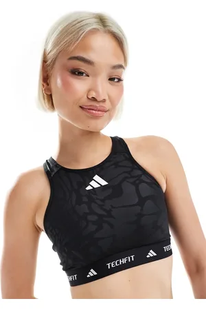 adidas Adidas – Training Tech Fit – Sport-BH mit schwarzem Print