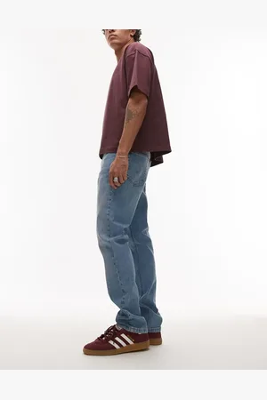 Topman – Schmal geschnittene Stretch-Jeans in verwaschenem Hellblau