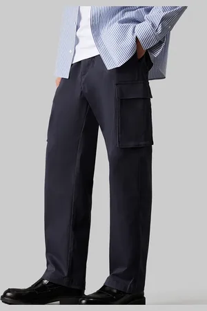 Calvin Klein – Gerade Baumwoll-Cargohose in India Ink
