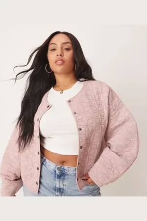 ASOS ASOS DESIGN Curve – Steppjacke in verwaschenem mit Cocoon-Ärmeln