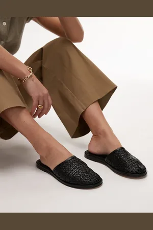 Topshop – Bobby – Gewebte Leder-Clogs in