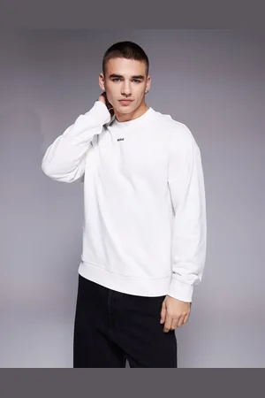 HUGO BOSS – Dapocrew – Sweatshirt in Steinbeige mit lockerem Schnitt