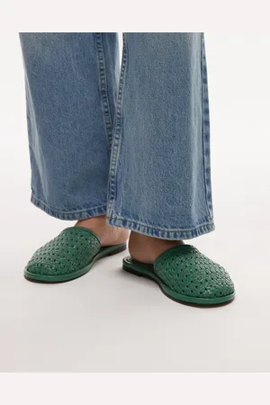 Topshop – Bobby – Gewebte Leder-Clogs in