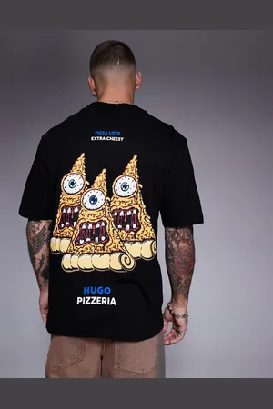 Hugo Blue – Nizzerio – T-Shirt in mit Pizza-Print