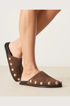 ASOS – Motion – Flache Mules aus Wildleder in Braun
