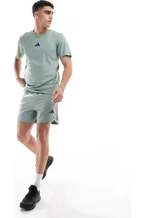 adidas Adidas Training – Power – Shorts in Silbergrün mit 3-Streifen-Logo