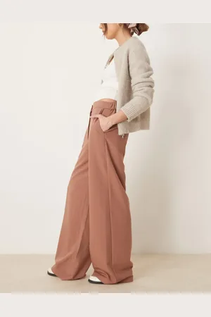 ASOS – Elegante Hose in Apricot mit lockerem, geradem Schnitt