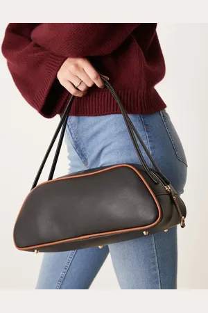 ASOS – Längliche eckige Bowlingtasche in mit Kontrast-Paspelierung