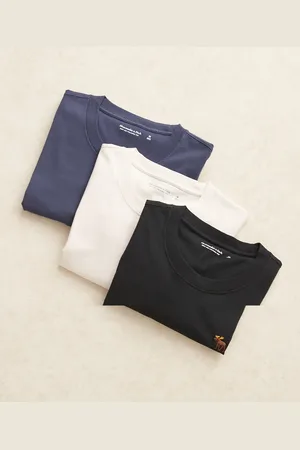 Abercrombie & Fitch – 3er-Pack T-Shirts in Weiß und weiteren Farben mit Logo