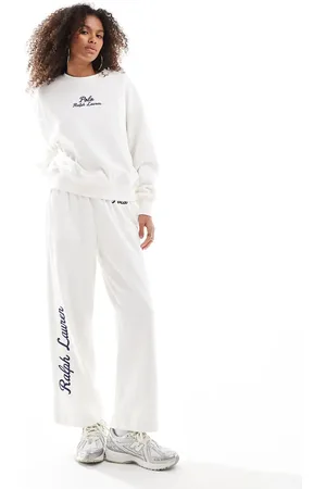 Ralph Lauren – Jogginghose aus Sweatshirt-Stoff in Cremeweiß