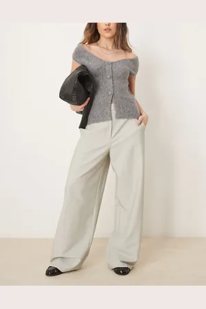 ASOS – Elegante Hose in Salbeigrün mit lockerem, geradem Schnitt