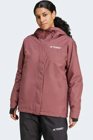 adidas Terrex – Multi 2l Rain.Rdy – Isolierende Jacke in Burgunderrot